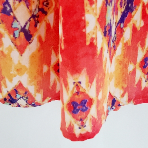 Everly tangerine geometric print swing dress - Picture 5 of 6